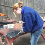 Cutting Open the Base of the Louvers