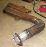 Completed exhaust. It's not too obnoxious without a muffler, since the turbos quiet things down very well, but is loud for long trips. Over the winter, I'll remove the 3.5