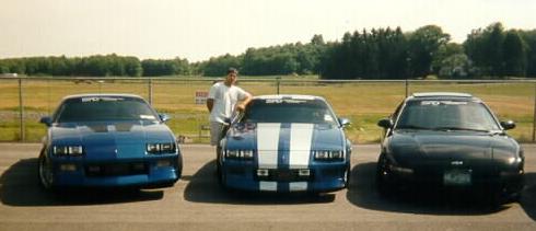 This is Andris's IROC, Sarth's RS and Krista's Probe at an autox in NY