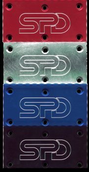 Our billet throttlebody plates are available in anodized red, silver, blue, or black with the SPD logo engraved.